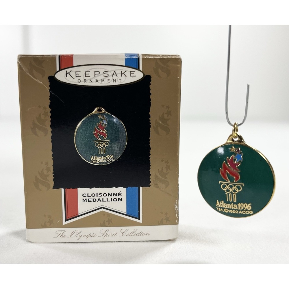 Vintage 1996 Hallmark Cloisonne Medallion Atlanta Olympic Games Mini Ornament